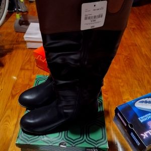 Leather women's riding boots